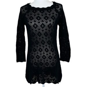 J. McLaughlin Cotton Crochet Knit Beach Minidress Swim Coverup Sz S